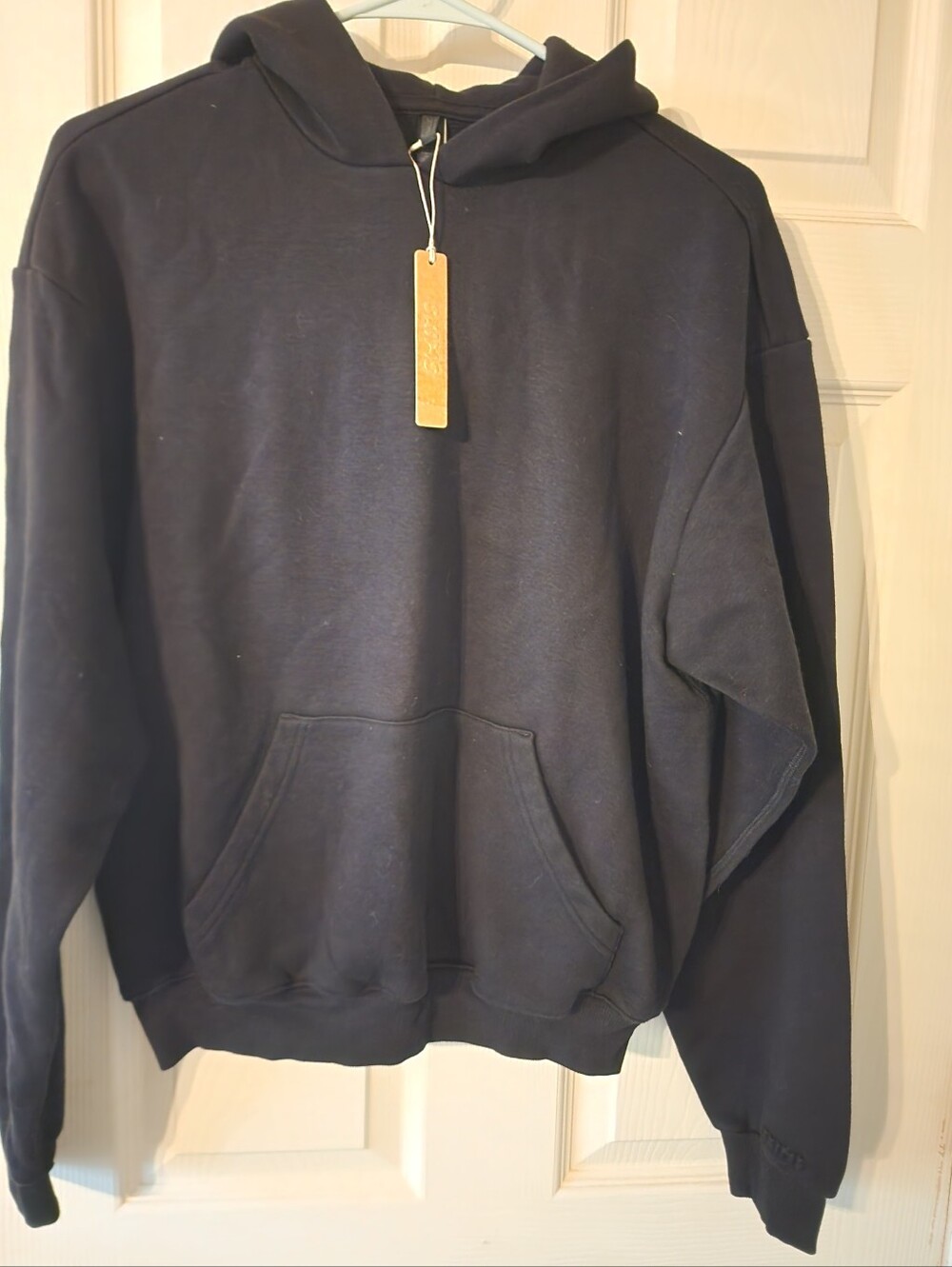 Skims Onyx Cotton Fleece Pullover Hoodie - Black